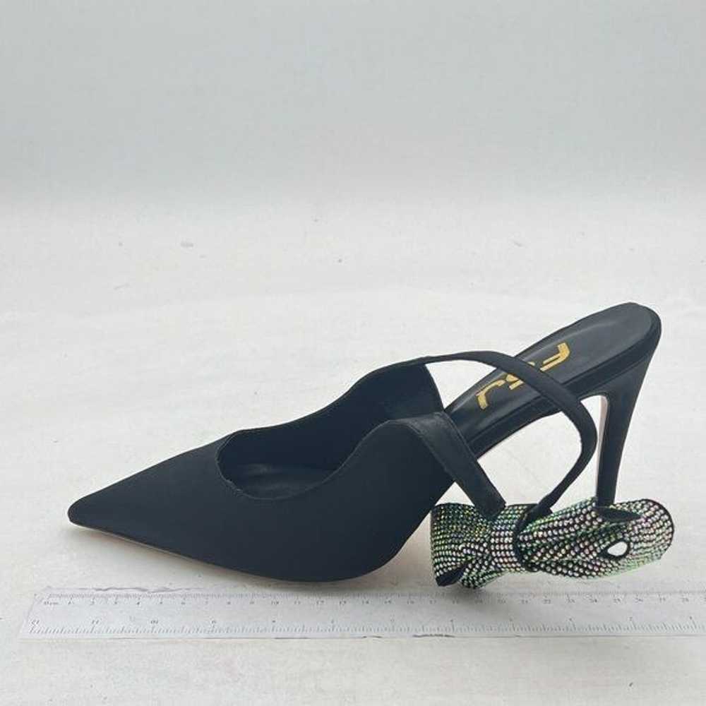 FSJ Black Cute Pointed Toe High Heel Pumps Rhines… - image 3