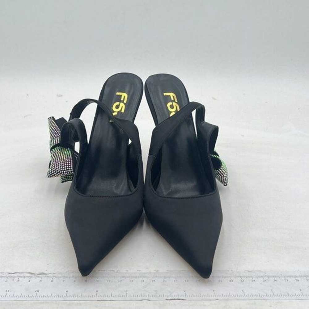 FSJ Black Cute Pointed Toe High Heel Pumps Rhines… - image 5