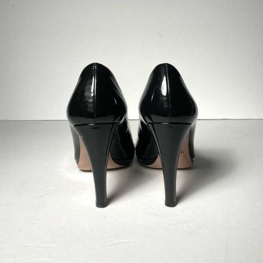 Prada Size 6.5 Black Patent Peep Toe Chunky Heel … - image 6