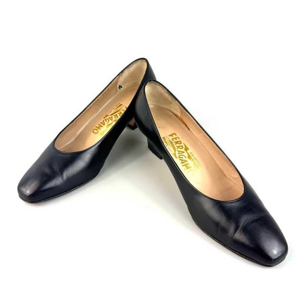 Salvatore Ferragamo Pumps Square Toe Calf Black 2… - image 1