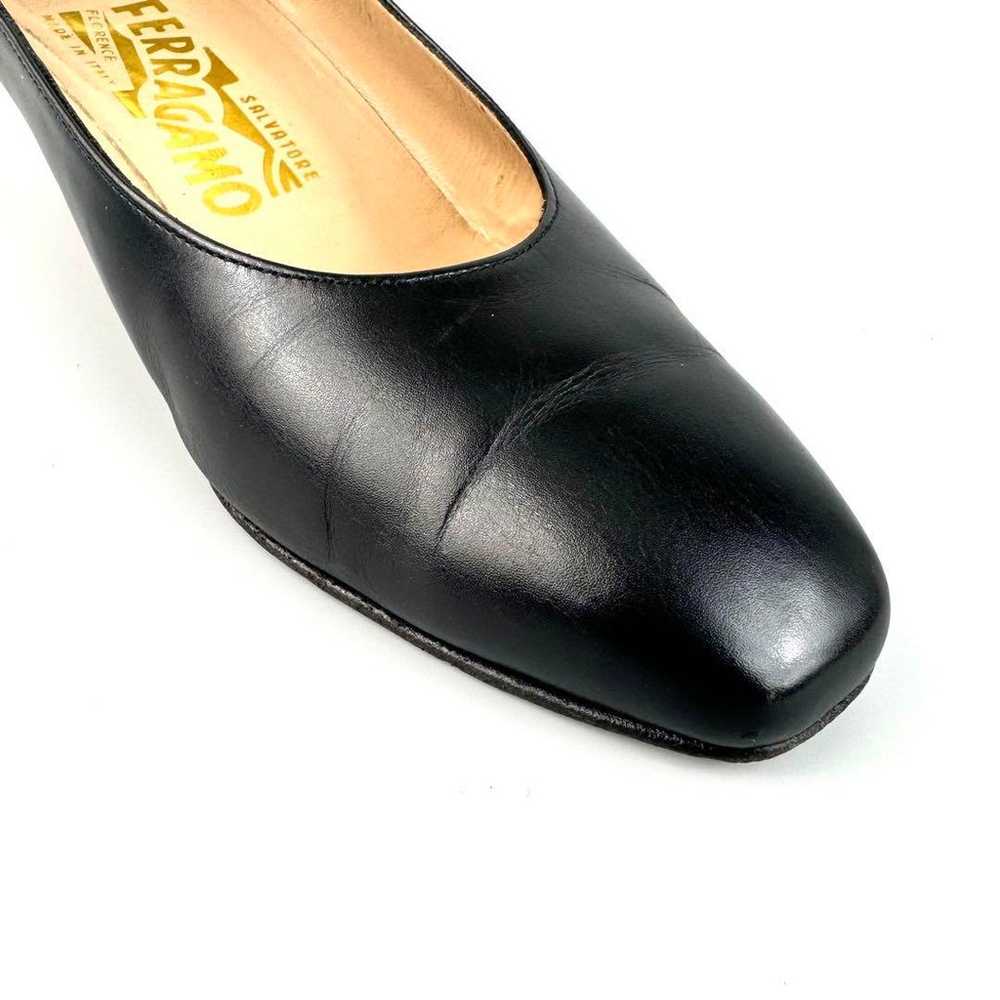 Salvatore Ferragamo Pumps Square Toe Calf Black 2… - image 9