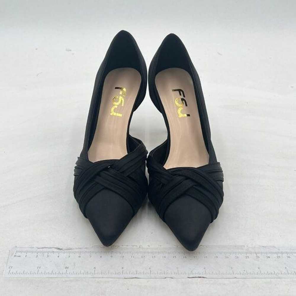 FSJ Women Low Kitten Heels Pointed Toe Slip on Pu… - image 3