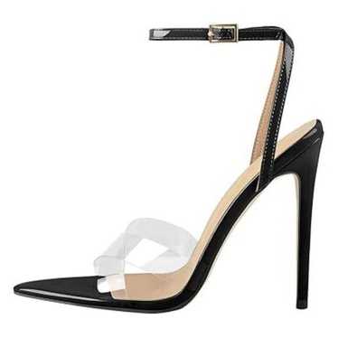 FSJ Women Clear Peep Toe Cross PVC Band Stiletto H