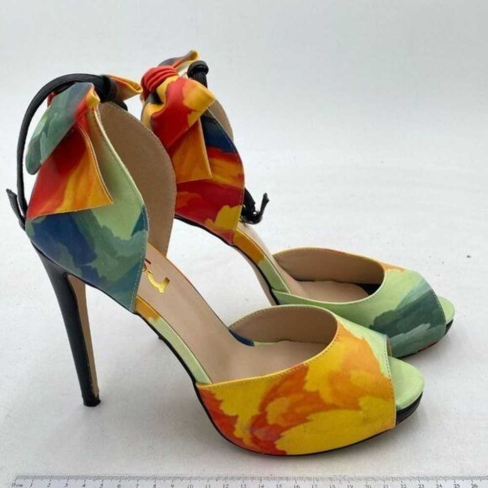 FSJ Watercolor Stiletto High Heels Sandals Peep T… - image 2