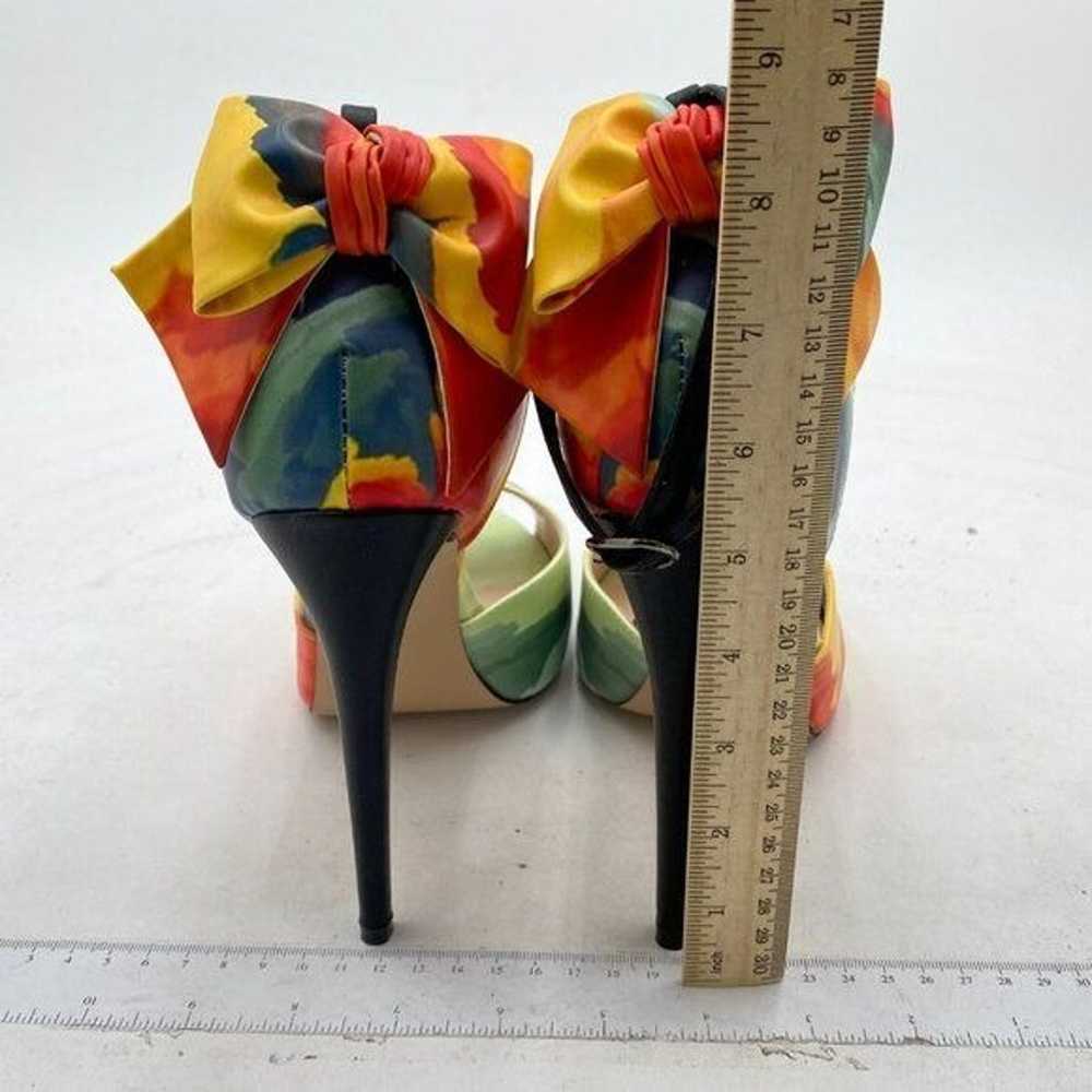 FSJ Watercolor Stiletto High Heels Sandals Peep T… - image 5