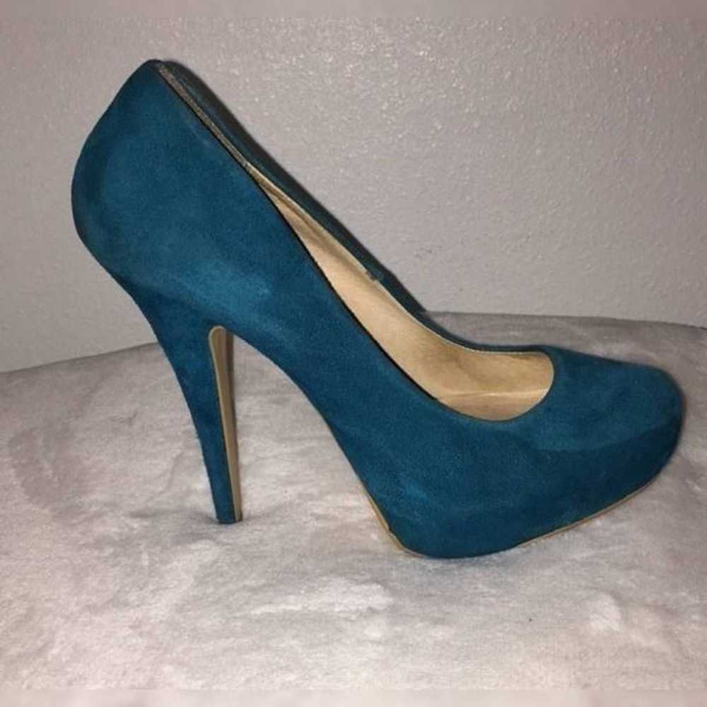 Aldo Teal Suede Platform Pumps | Size 6.5 | 5" He… - image 5