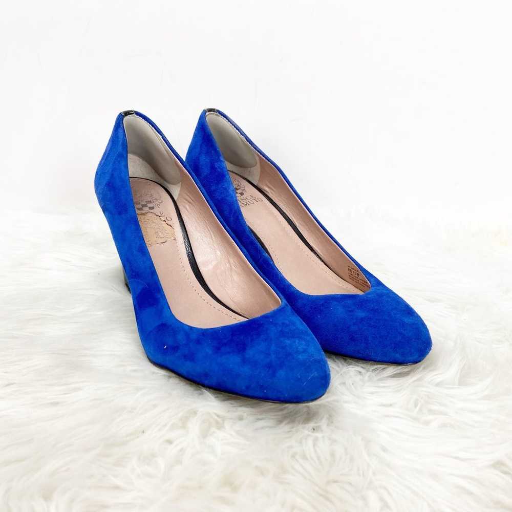 Vince Camuto 8 B Womens Blue Suede Melle Wegdes H… - image 1