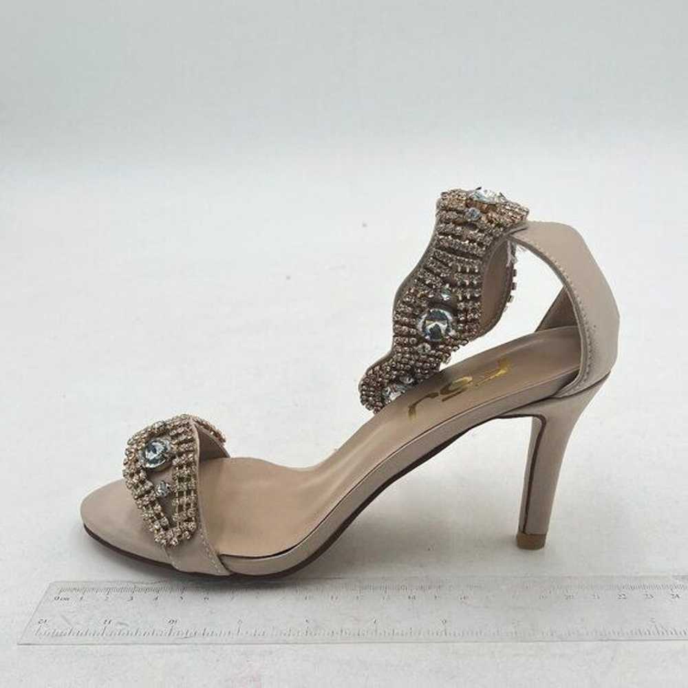 FSJ Beige Sexy Rhinestone Stiletto Heels Open Toe… - image 3