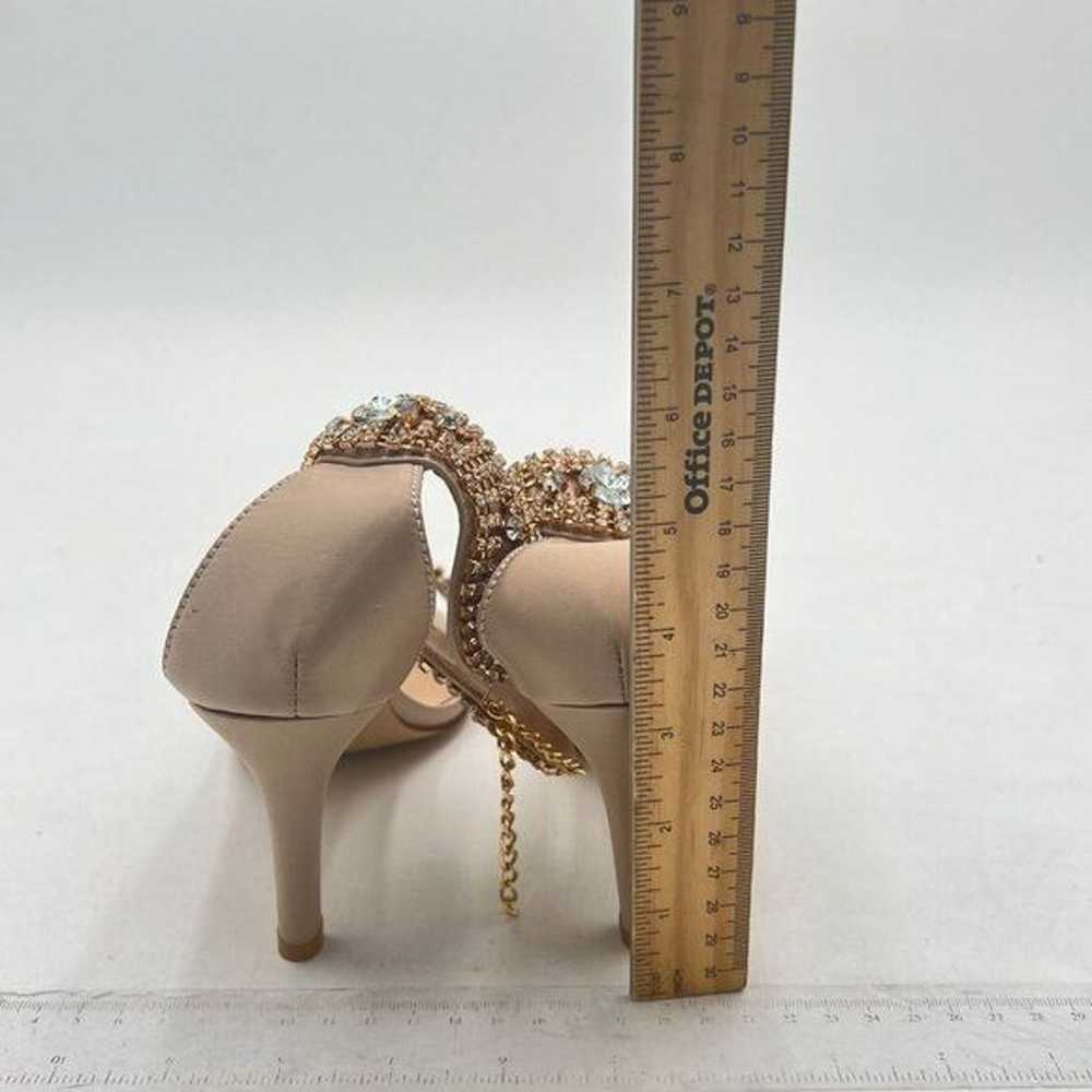 FSJ Beige Sexy Rhinestone Stiletto Heels Open Toe… - image 4