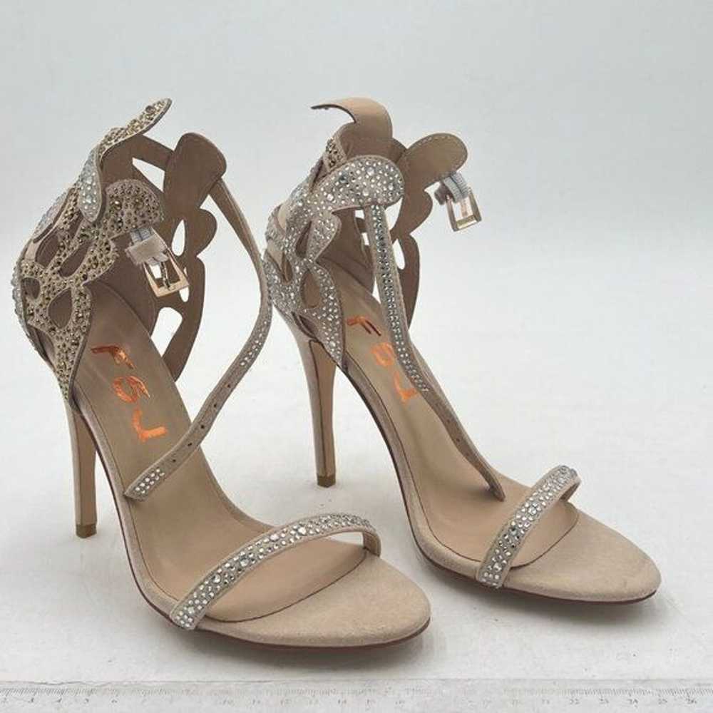 FSJ Champagne Wedding Shoes Rhinestone Stiletto H… - image 4