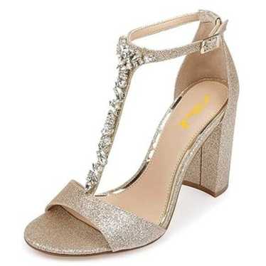 FSJ Women Wedding T Strap Open Toe Sandals Rhinest