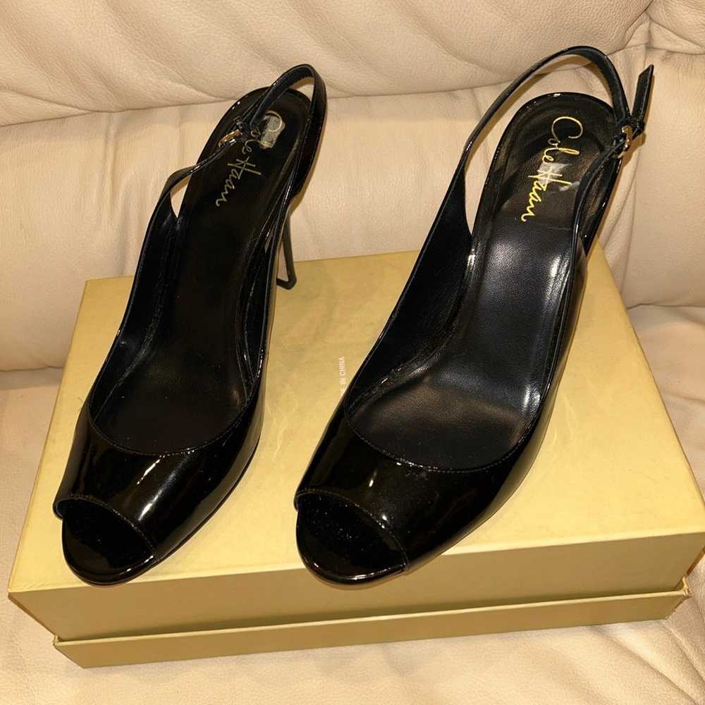 Cole Haan Black Patent Leather Sling Backs - image 2