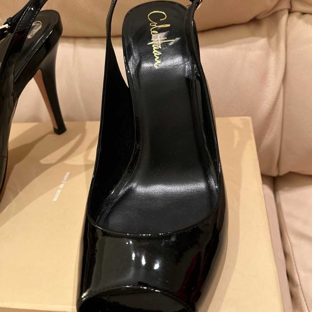 Cole Haan Black Patent Leather Sling Backs - image 3