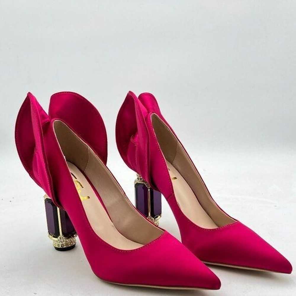 FSJ Women Retro Pointed Toe Slip on Comfort High … - image 1