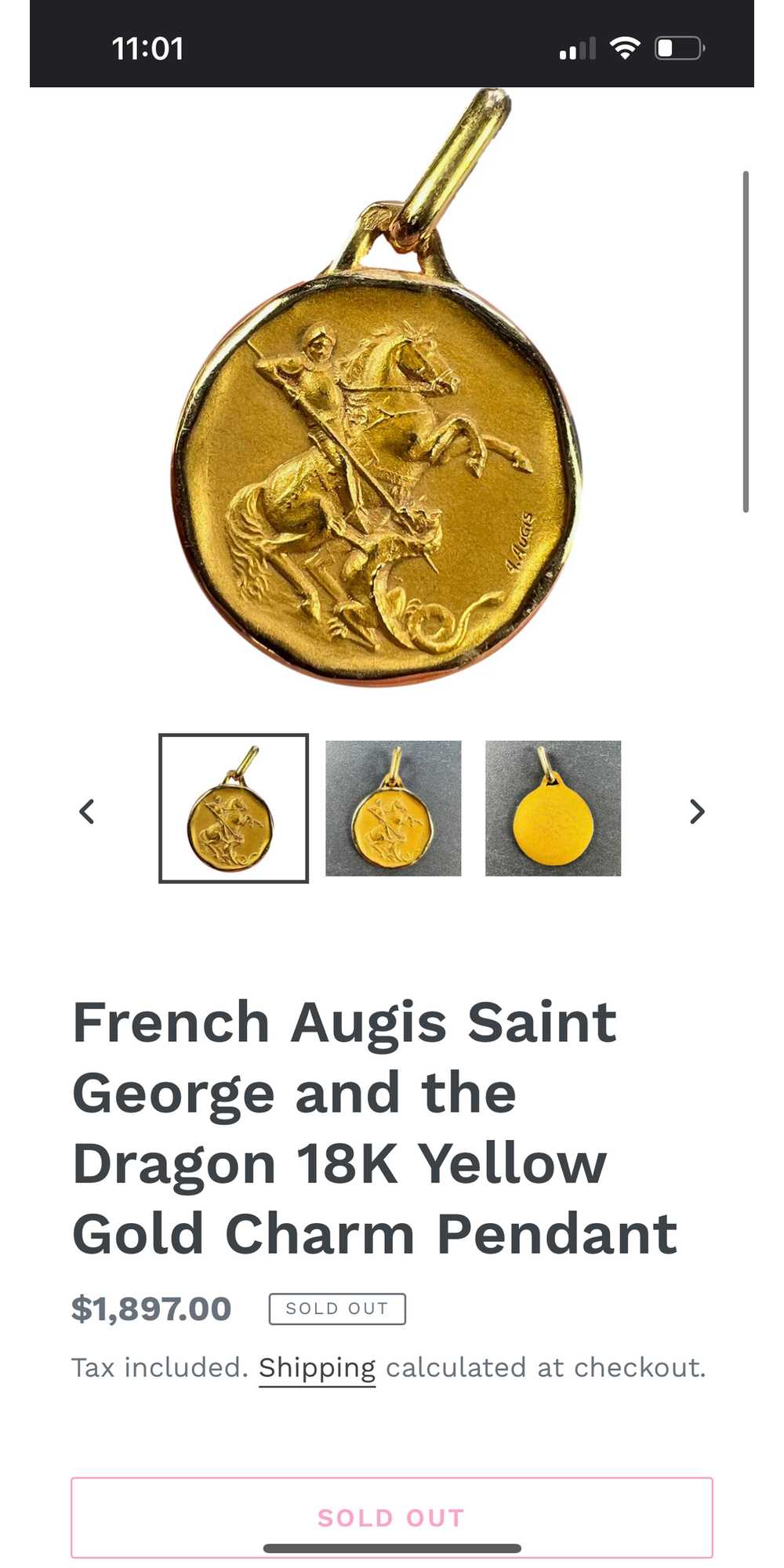 French Augis Saint George And Dragon Coin - image 2