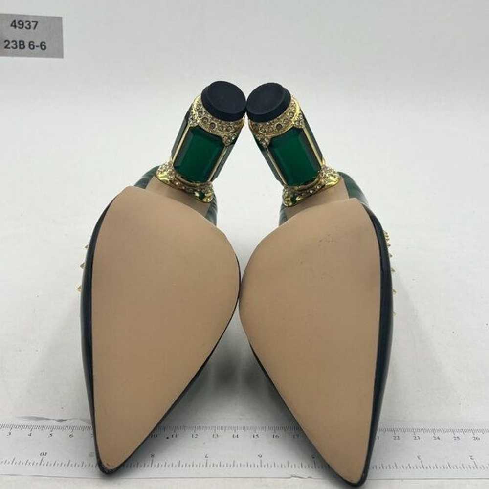 FSJ Emerald Green Bridal Pointed Toe Chunky High … - image 7