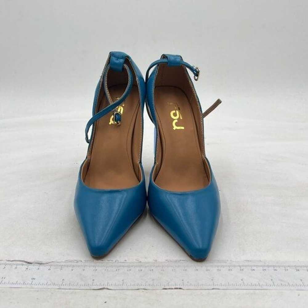 FSJ Blue Crystal Heels Pointed Toe Pumps Ankle St… - image 3