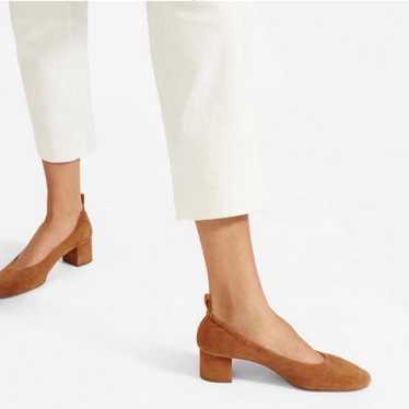 Everlane The Day Heel cognac suede womens 9.5 Ita… - image 1