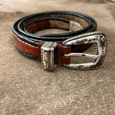 Handmade × Vintage Handmade Contrast Braided Leat… - image 1