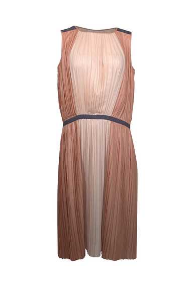 BCBG Max Azria - Tan, Cream, & Grey Pleated Sleeve