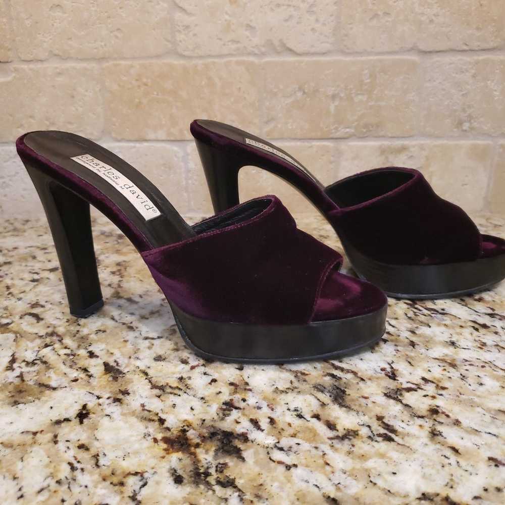 Charles David Velvet Platform Mule size 7 - image 1