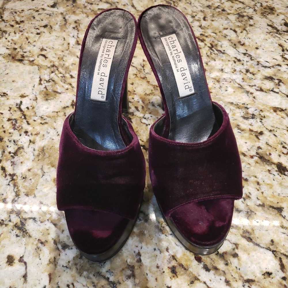 Charles David Velvet Platform Mule size 7 - image 2