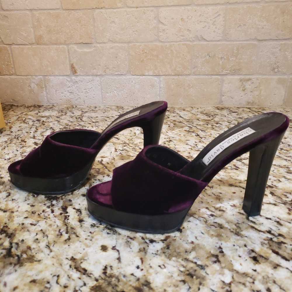 Charles David Velvet Platform Mule size 7 - image 5