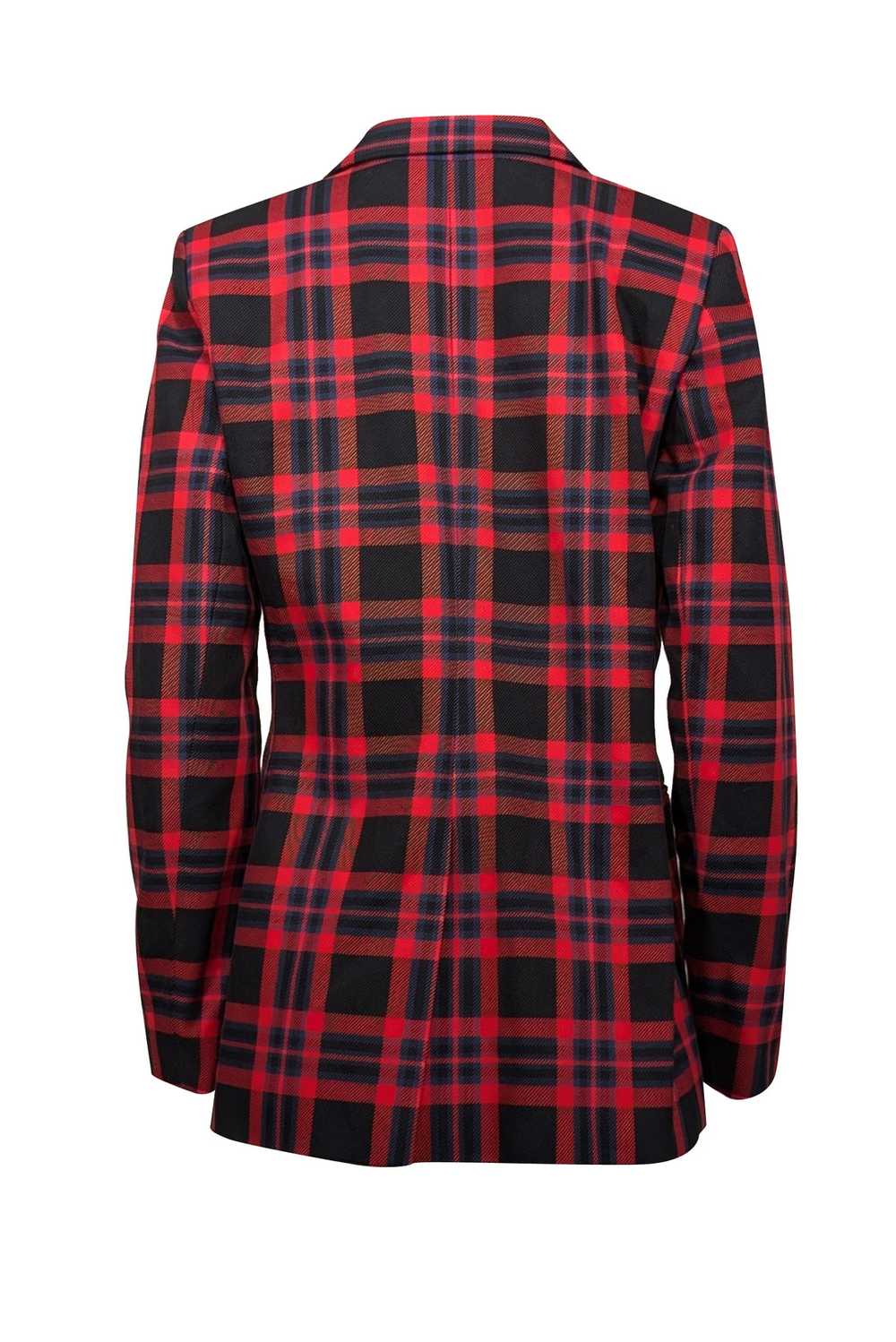 Saint + Sofia - Red, Black, & Navy Plaid Blazer S… - image 3