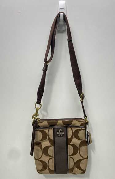 Coach Canvas Signature Crossbody Light Brown