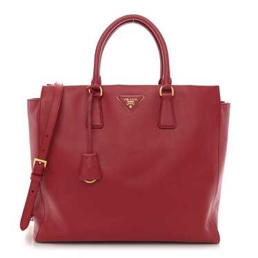 PRADA Saffiano Lux Medium Tote Fuoco