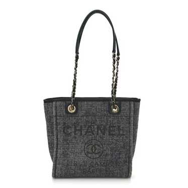 CHANEL Lurex Boucle Mini Deauville Tote Black