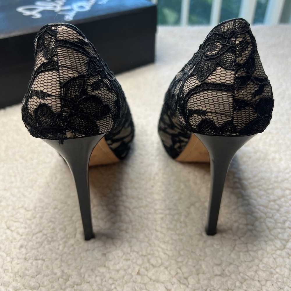 Alice + Olivia Nora Black Lace Platform Heels w B… - image 8