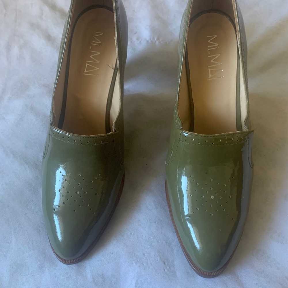 Mi/ Mai green leather high heel shoes size 41 Eu - image 4