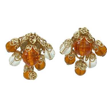 Napier 1950s Faceted Resin Bead Earrings