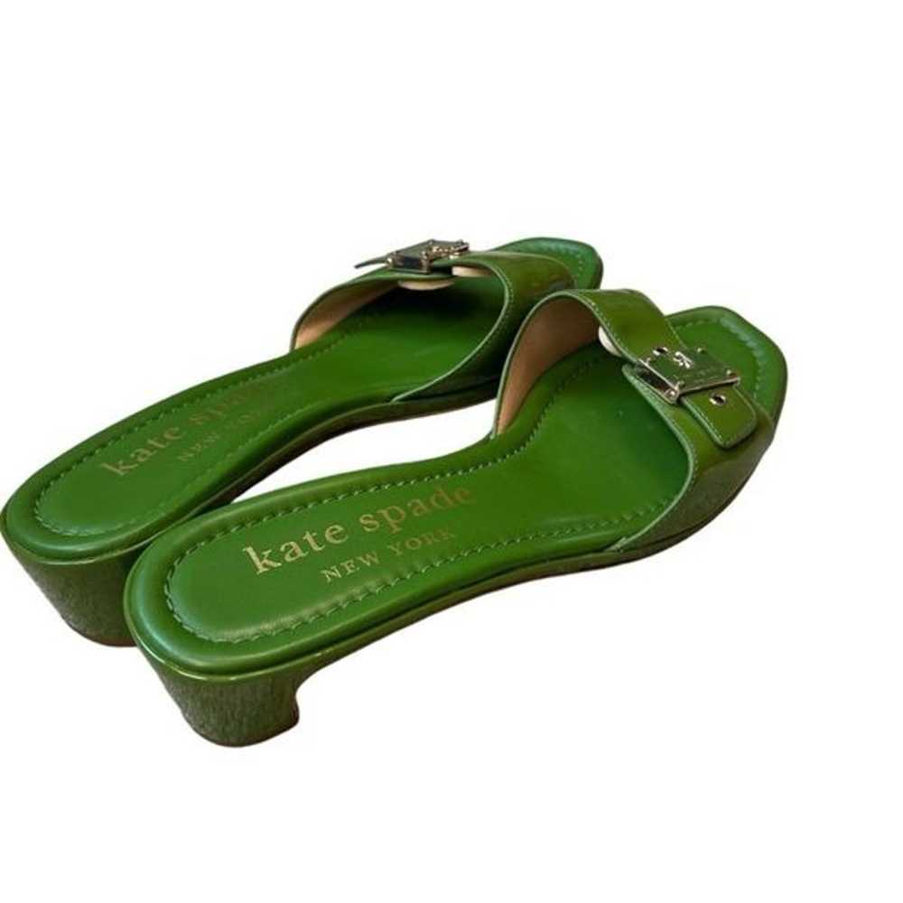 Kate Spade Gazebo green kitten heel size 9 - image 3