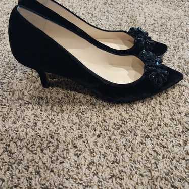 L. K. Bennett velvet kitten heel pump