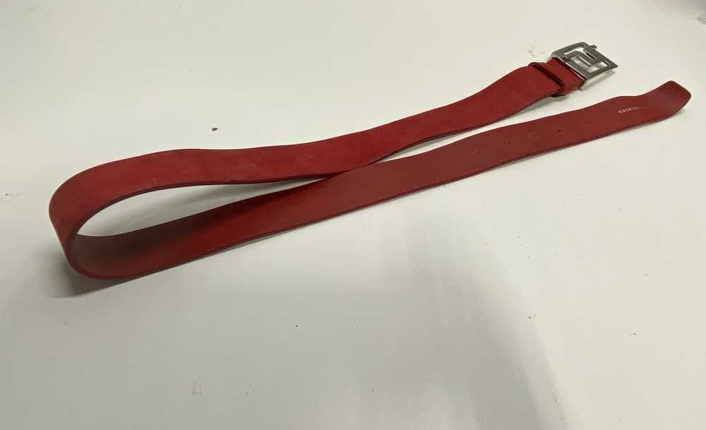 J. Lindeberg Red Leather Belt Men's Size M - image 2