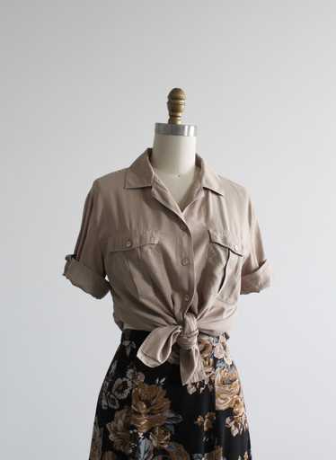 fawn silk button up