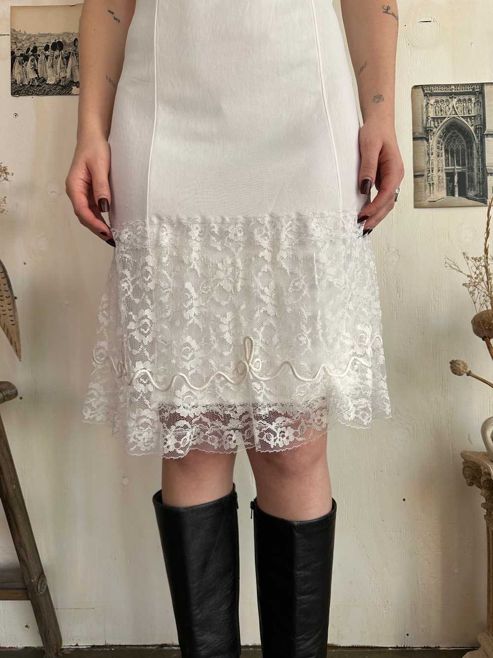 1970s Lace Top Midi Slip (M) - image 2