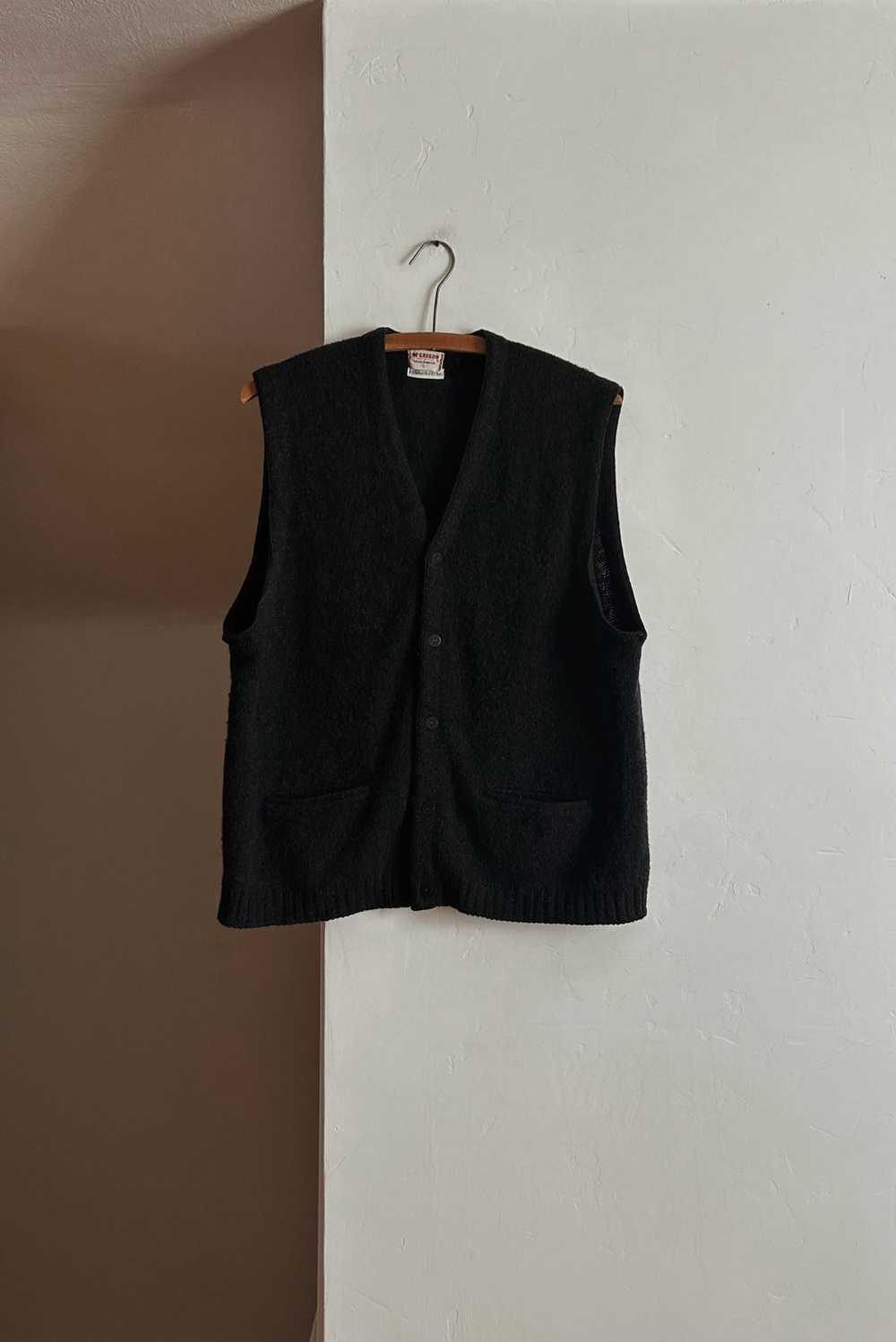 1960's CHARCOAL SHETLAND + MOHAIR SWEATER VEST - image 1