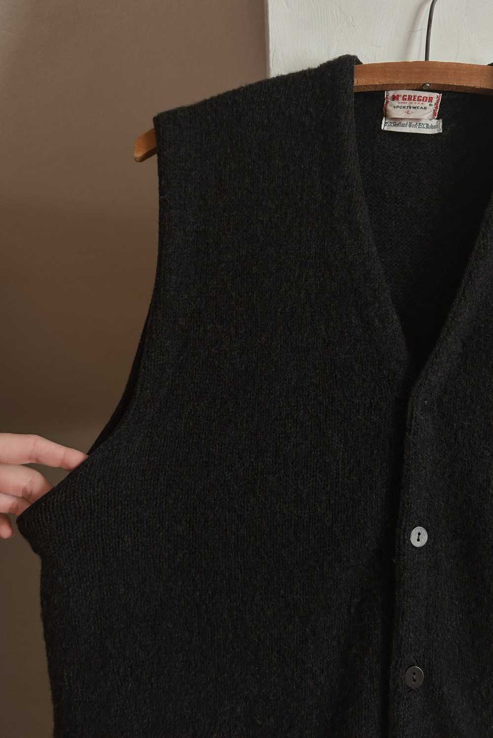 1960's CHARCOAL SHETLAND + MOHAIR SWEATER VEST - image 2