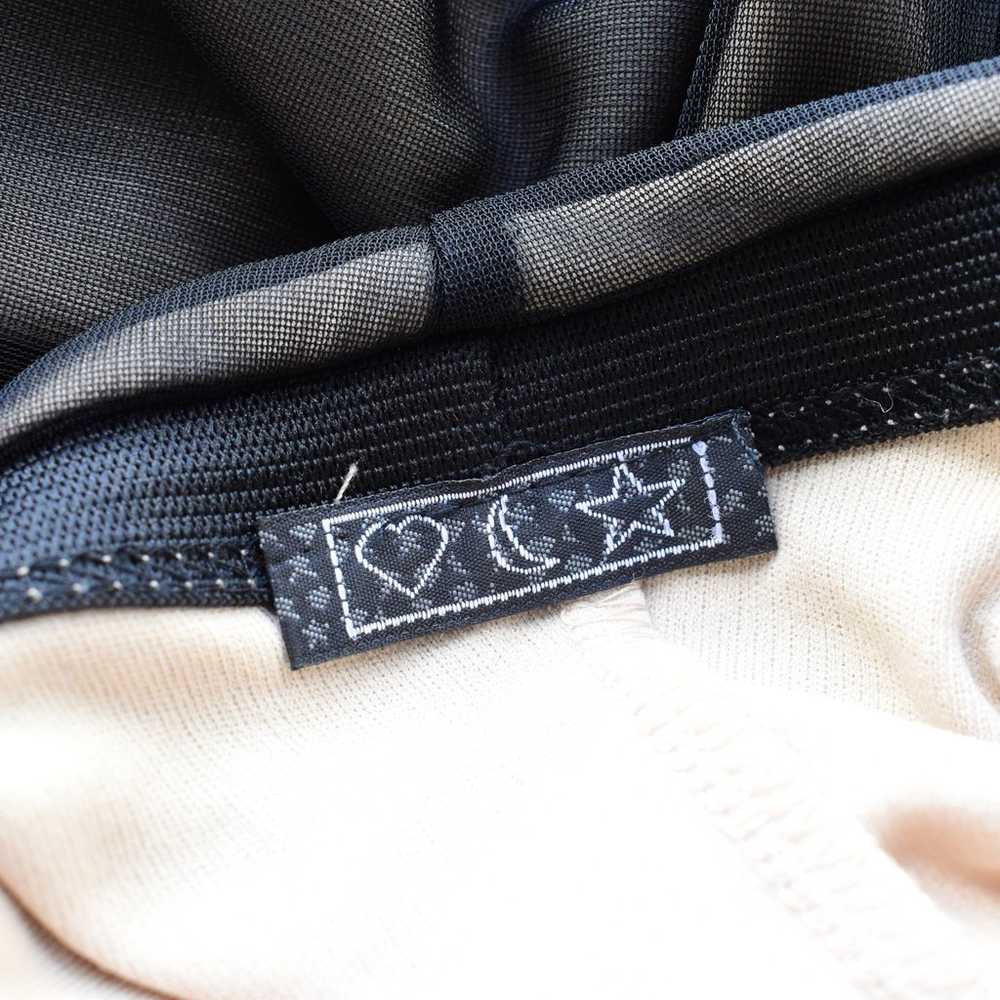 Heart Moon Star ✦ Vintage Black Mesh Sheer Beaded… - image 10