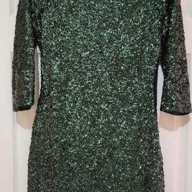 Express emerald green sequin mini dress