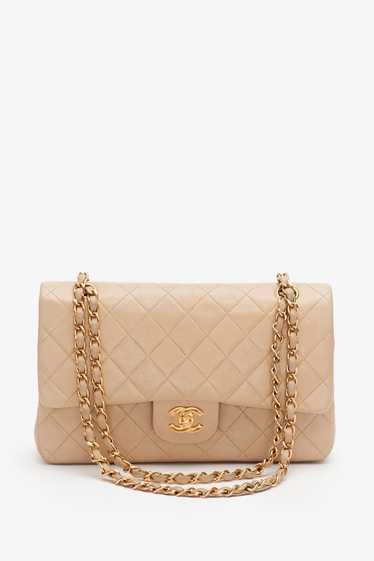 Pre-Loved Chanel™ Vintage Beige Lambskin Medium Cl