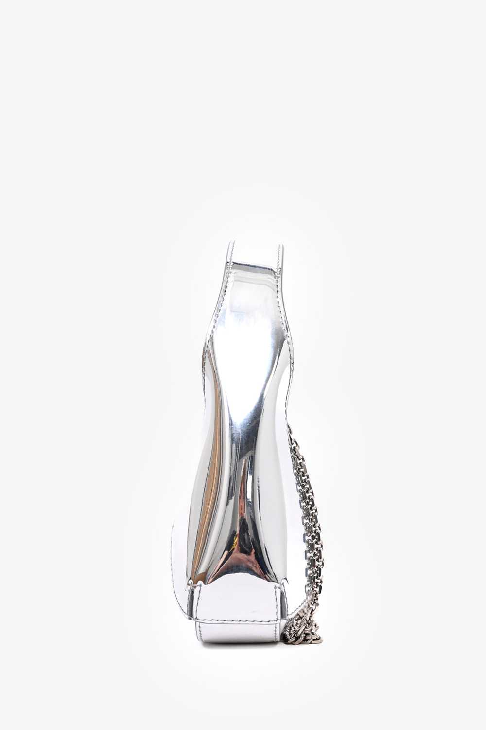 Alexander McQueen Metallic Silver Leather Knuckle… - image 4