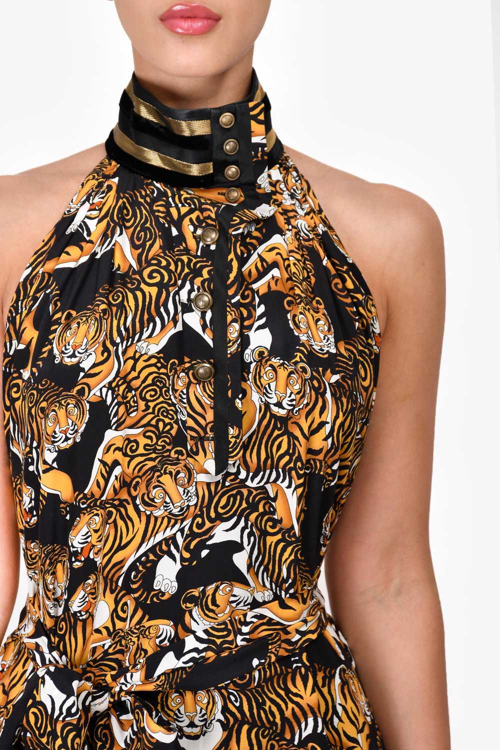 Gucci Black/Multicolour Silk Tiger Printed Dress … - image 3