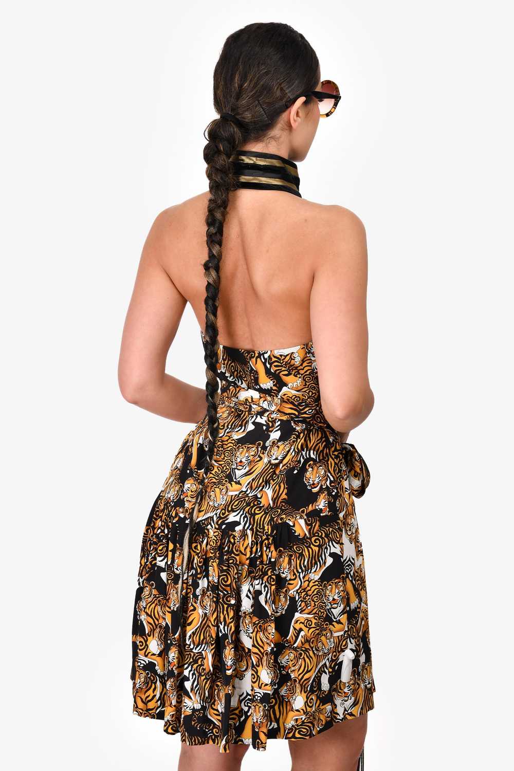 Gucci Black/Multicolour Silk Tiger Printed Dress … - image 4