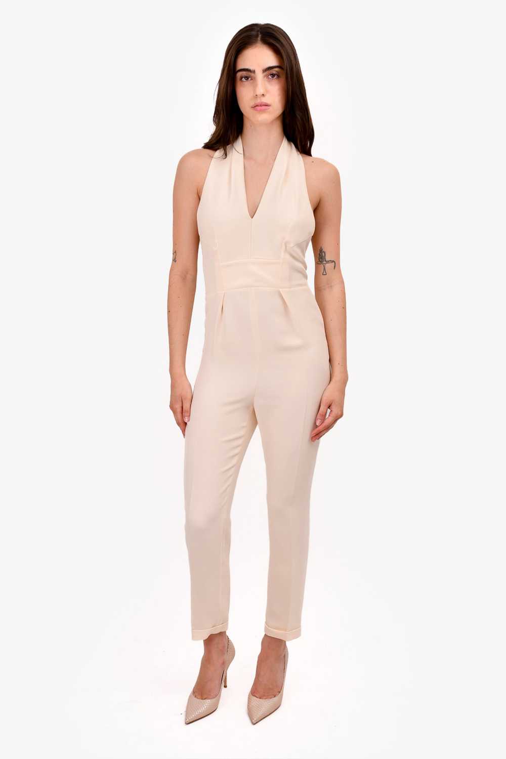 Gucci Cream Silk Halter-Neck Jumpsuit Size 40 - image 2