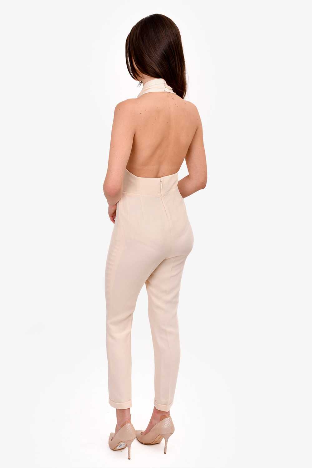 Gucci Cream Silk Halter-Neck Jumpsuit Size 40 - image 3