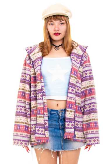 Vintage 90's Pastel Winter Wonderland Zip Up Sweat